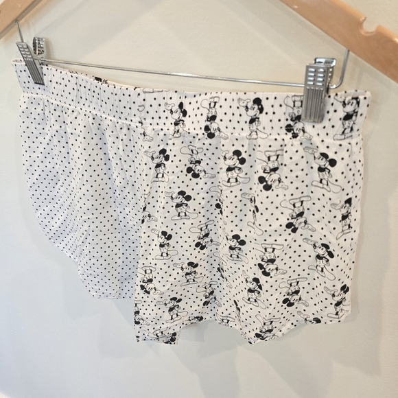 Disney Mickey Mouse Polka Dot Print Sleep Shorts Black And White Size Medium - Picture 5 of 6